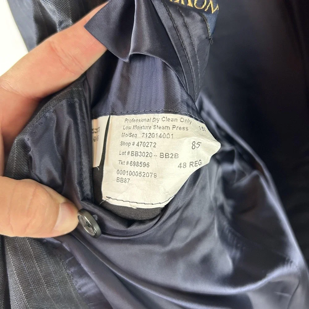 Brooks Brothers Blazer‎ Mens 48R Gray Pinstripe 1818 Madison Saxxon Wool USA